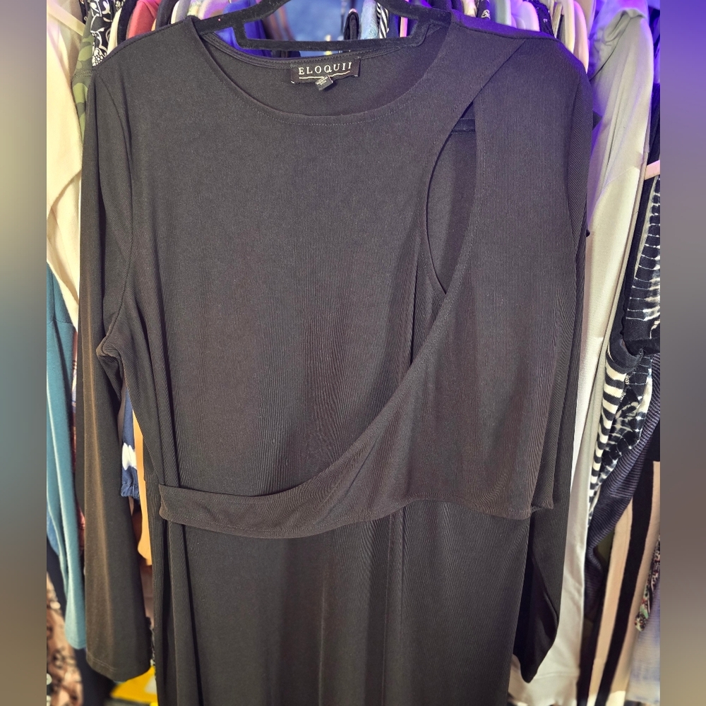 18/20 NWOT ELOQUII Body Con/Midi Dress 22-24"ptp 52"Long 19.5-22.5"Waist SO CHIC - Picture 13 of 14